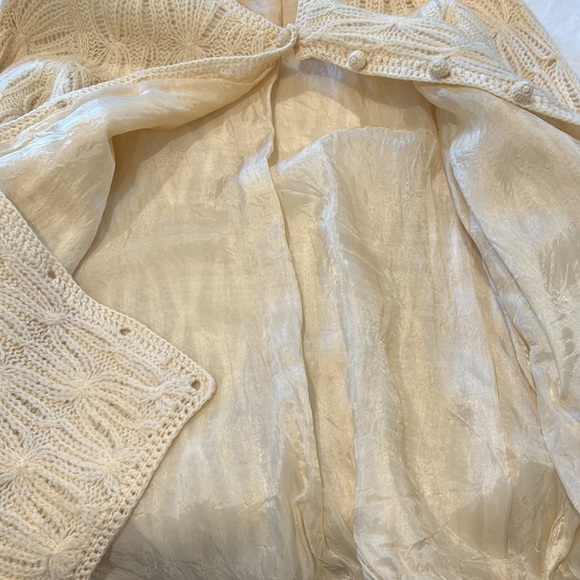 Rosanna Cream Colored Cardigan Size 36 (5.5) 100% Virgin Wool Hand Loomed - Picture 6 of 7